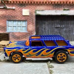 Loose Hot Wheels - 1955 Chevy Nomad - Blue with Flames