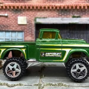 Loose Hot Wheels 1956 Chevy 4X4 Pick Up Truck Dressed in Green Superlift