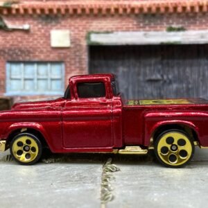 Loose Hot Wheels 1956 Chevy Pick Up Truck Dressed in Dark Red Circus on Wheels