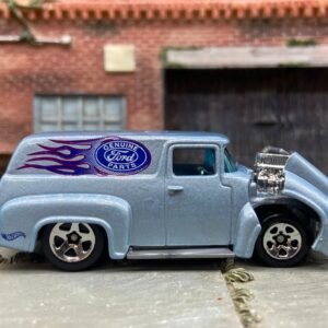 Loose Hot Wheels - 1956 Ford F100 Panel Truck - Light Blue Ford Parts Livery