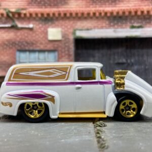 Loose Hot Wheels 1956 Ford F100 Panel Truck Dressed in Pearl White and Gold