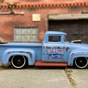 Loose Hot Wheels 1956 Ford F100 Pick Up Truck  Dressed in Hot Wheels Hot Trucks Light Blue