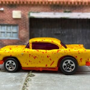 Loose Hot Wheels - 1957 Chevy - Yellow and Red Splatter Paint