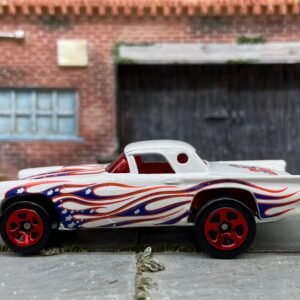 Loose Hot Wheels - 1957 Thunder Bird 57 T-Bird - Stars and Stripes Red, White and Blue Flames
