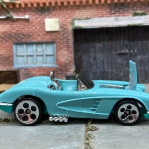 Loose Hot Wheels 1958 Chevy Corvette Opening Hood Dressed in Light Blue