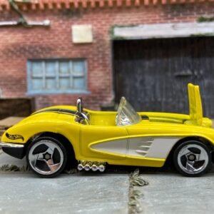Loose Hot Wheels 1958 Chevy Corvette Opening Hood Dressed in Yellow and Black