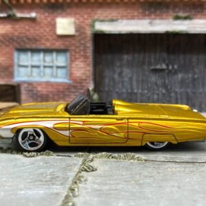 Loose Hot Wheels 1963 Ford T-Bird Thunderbird - Gold and White with Flames