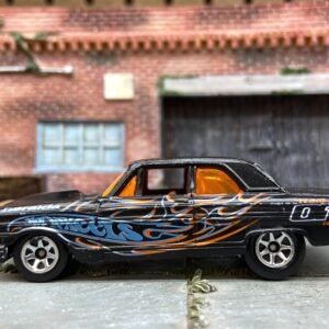 Loose Hot Wheels 1964 Ford Fairlane Thunderbolt Dressed in Satin Black and Orange