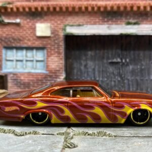 Loose Hot Wheels 1965 Chevy Impala - Brown with Flames