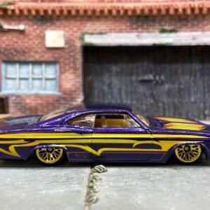 Loose Hot Wheels 1965 Chevy Impala - Purple and Yellow