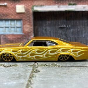 Loose Hot Wheels 1965 Chevy Impala - Gold and White with Flames