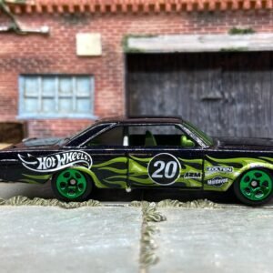 Loose Hot Wheels - 1965 Ford Galaxy 500 - Black and Green with Flames