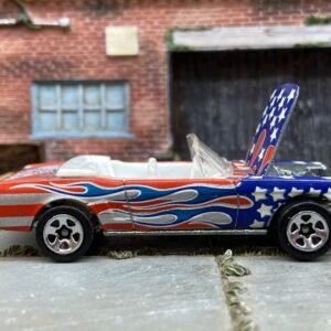 Loose Hot Wheels 1965 Ford Mustang Convertible Dressed in Stars and Stripes Red, White and Blue