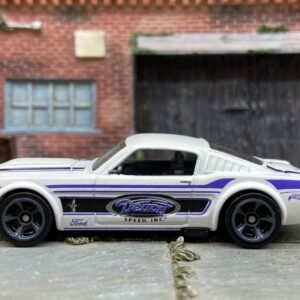 Loose Hot Wheels - 1965 Ford Mustang Fastback - White, Blue and Black Detroit Speed Livery