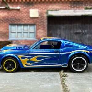 Loose Hot Wheels - 1967 Ford Mustang Shelby GT500 - Blue and Yellow with Flames