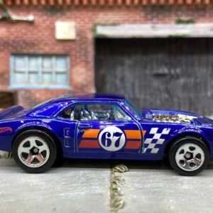 Loose Hot Wheels 1967 Pontiac Firebird in Blue Checkered Flag #67 Livery
