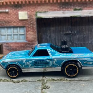 Loose Hot Wheels - 1968 Chevy El Camino - Light Blue and White Speedshop