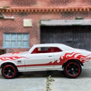 Loose Hot Wheels - 1968 Chevy Nova - White and Red with Flames