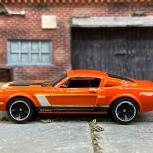 Loose Hot Wheels 1968 Ford Mustang Shelby GT500 Dressed in Orange, Black and White