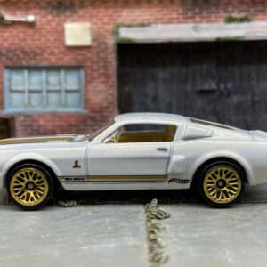 Loose Hot Wheels 1968 Ford Mustang Shelby GT500 Dressed in White, Black and Gold
