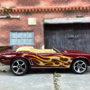 Loose Hot Wheels - 1969 Chevy Camaro Convertible - Burgundy With Flames