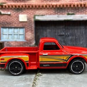 Loose Hot Wheels - 1969 Chevy Pick Up Truck - Red, yellow and Black