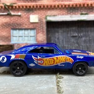 Loose Hot Wheels 1969 Dodge Charger Dressed in Hot Wheels Blue Race Livery