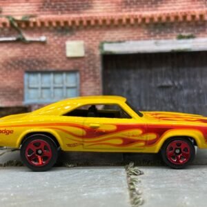 Loose Hot Wheels - 1969 Dodge Charger - Yellow With Flames