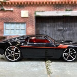 Loose Hot Wheels 1969 Ford Mustang Dressed in Black and Red