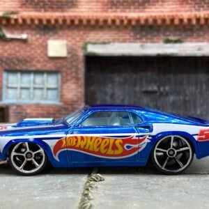Loose Hot Wheels 1969 Ford Mustang Dressed in Blue and White Hot Wheels Livery