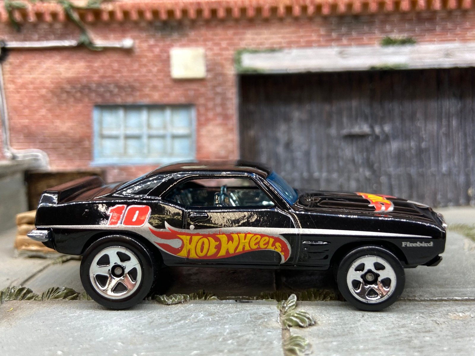 Loose Hot Wheels - 1969 Pontiac Firebird T/A - Black Hot Wheels Livery with Chrome Interior