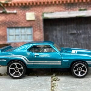 Loose Hot Wheels 1969 Pontiac Firebird T/A in Teal and White with Chrome Interior