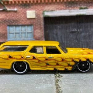 Loose Hot Wheels 1970 Chevy Chevelle SS Station Wagon Dressed in Yellow with Flames