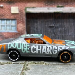 Loose Hot Wheels - 1971 Dodge Charger - Gray Blue and Orange
