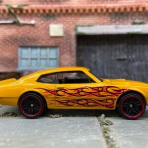 Loose Hot Wheels 1971 Ford Maverick Grabber Dressed in Yellow with Flames