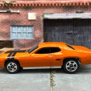 Loose Hot Wheels 1971 Plymouth GTX Dressed in Orange and Black