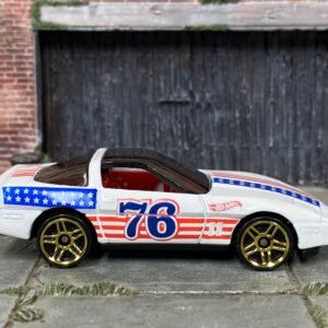 Loose Hot Wheels - 1984 Chevy Corvette - White Stars and Stripes