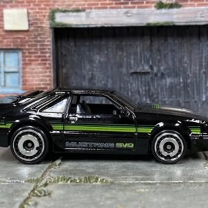 Loose Hot Wheels - 1984 Ford Mustang SVO - Black, Silver and Green