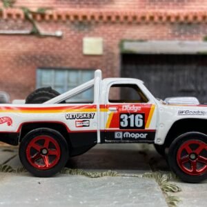 Loose Hot Wheels - 1987 Dodge D100 Baja Race Truck - MOPAR White Race Livery