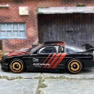 Loose Hot Wheels 1996 Nissan 180SX Type X - Black and Red ADVAN
