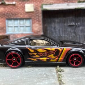 Loose Hot Wheels 2007 Ford Mustang Dressed in Satin Black with Flames