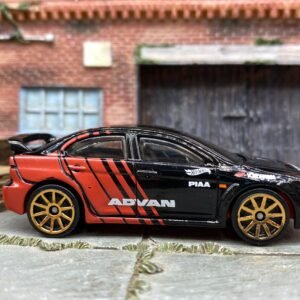 Loose Hot Wheels - 2008 Mitsubishi Lancer Evalution - Advant Black and Red