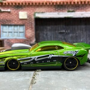 Loose Hot Wheels 2010 Pro-Stock Chevy Camaro Drag Car Dressed in Green and Black