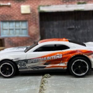 Loose Hot Wheels 2012 Chevy Camaro ZL1 Dressed in White and Orange Speed Hunter Livery