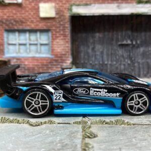 Loose Hot Wheels 2016 Ford GT Race - Black and Blue Ecoboost