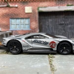 Loose Hot Wheels - 2016 Ford GT Race - Borla Silver and Black Livery