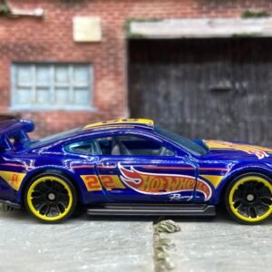 Loose Hot Wheels - 2018 Custom Ford Mustang GT Race Car - Blue and Yellow Joey Logano Livery