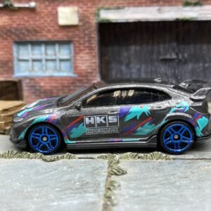 Loose Hot Wheels -2018 Honda Civic Type R - Gray and Blue Racing Livery