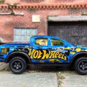 Loose Hot Wheels - 2019 Ford Ranger Raptor 4X4 Truck - Blue Hot Wheels Checkered Flag Livery