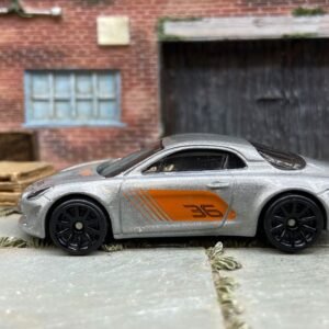Loose Hot Wheels Alpine A110 Dressed in Silver and Orange #36